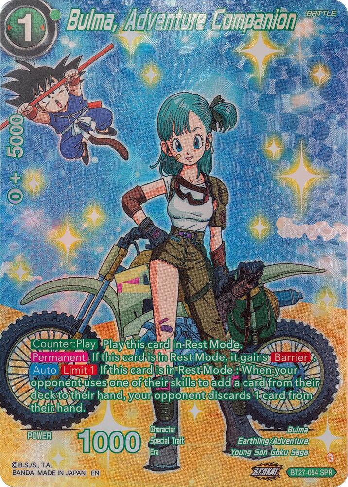 Bulma Adventure Companion SPR BT27-054 History of Z Dragonball Super card
