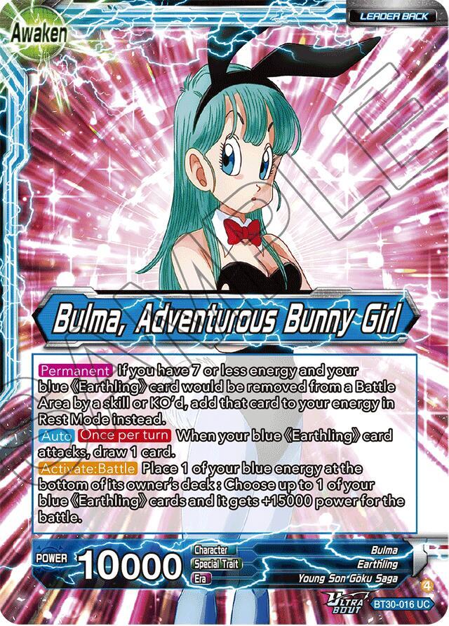 Bulma Bulma Adventurous Bunny Girl BT30-016 Three Glorious Fighters Dragonball Super card