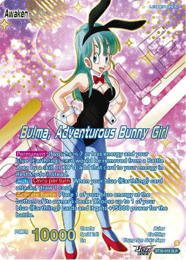 Bulma Bulma Adventurous Bunny Girl SLR BT30-016 Three Glorious Fighters Dragonball Super card