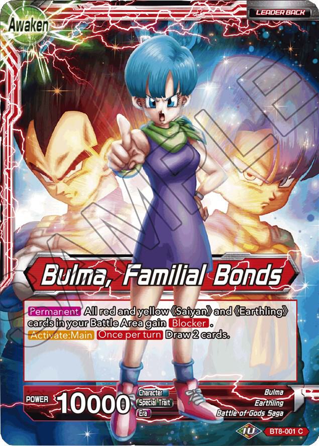 Bulma Bulma Familial Bonds BT8-001 Malicious Machinations Dragonball Super card
