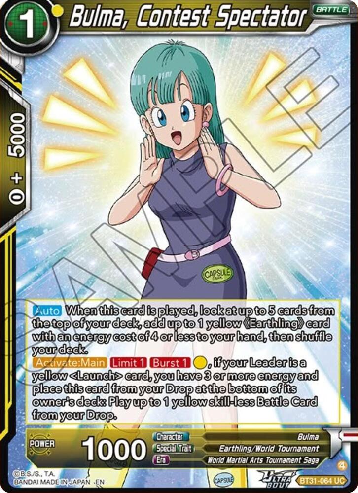 Bulma Contest Spectator BT31-064 Impact Beyond Dimensions Dragonball Super card