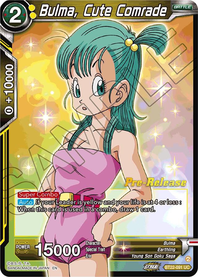 Bulma Cute Comrade BT22-091 Critical Blow Pre-Release Cards Dragonball Super card