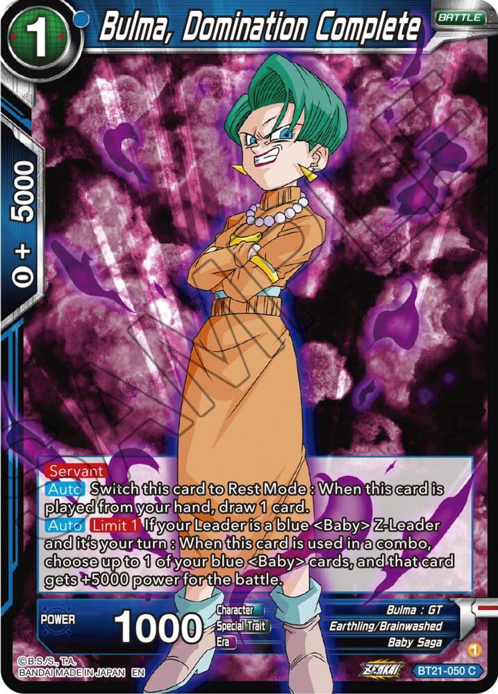 Bulma Domination Complete Foil BT21-050 Wild Resurgence Dragonball Super card