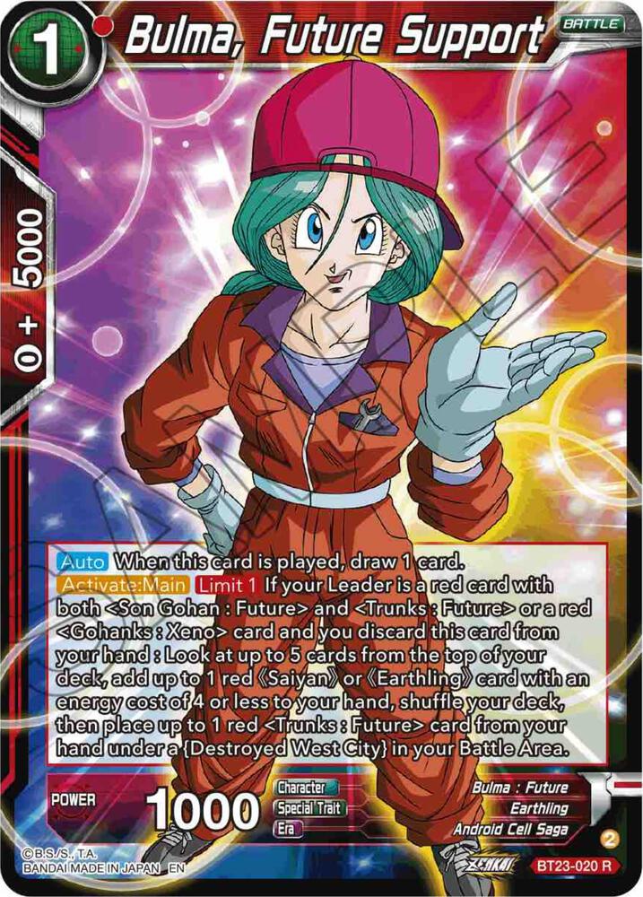 Bulma Future Support BT23-020 Perfect Combination Dragonball Super card
