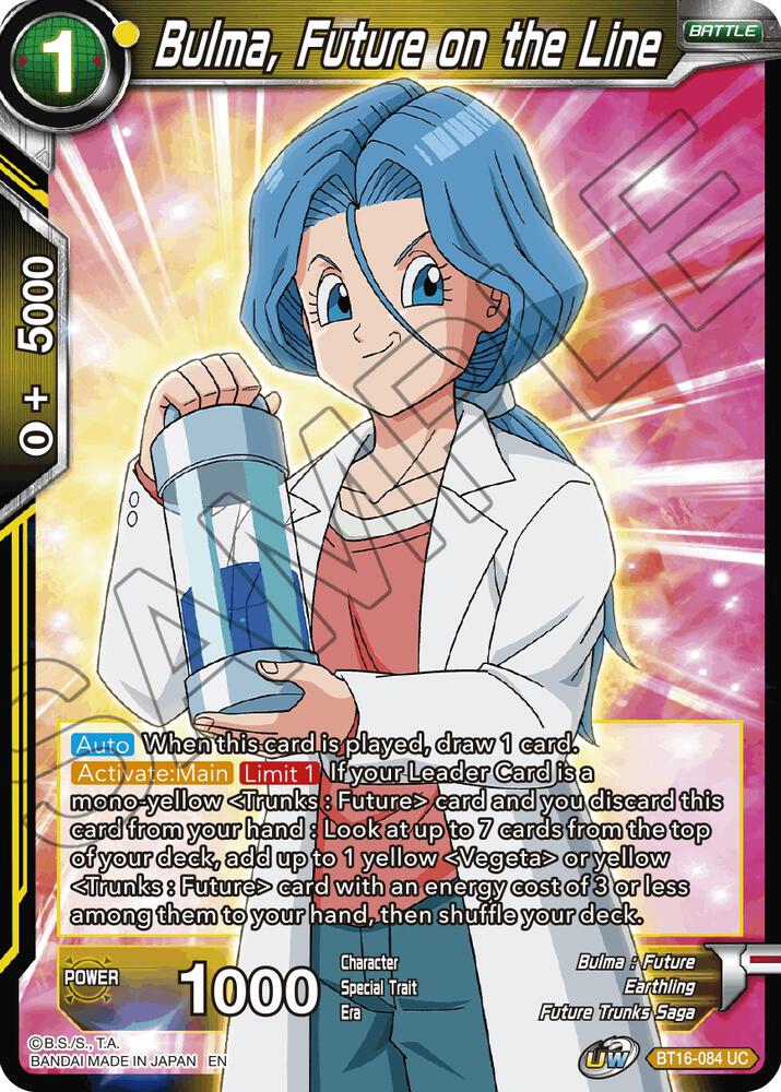 Bulma Future on the Line Foil BT16-084 Realm of the Gods Dragonball Super card