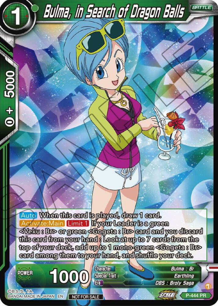 Bulma In Search of Dragon Balls Zenkai Series Tournament Pack Vol2 P-444 Tournament Promotion Cards Dragonball Super card