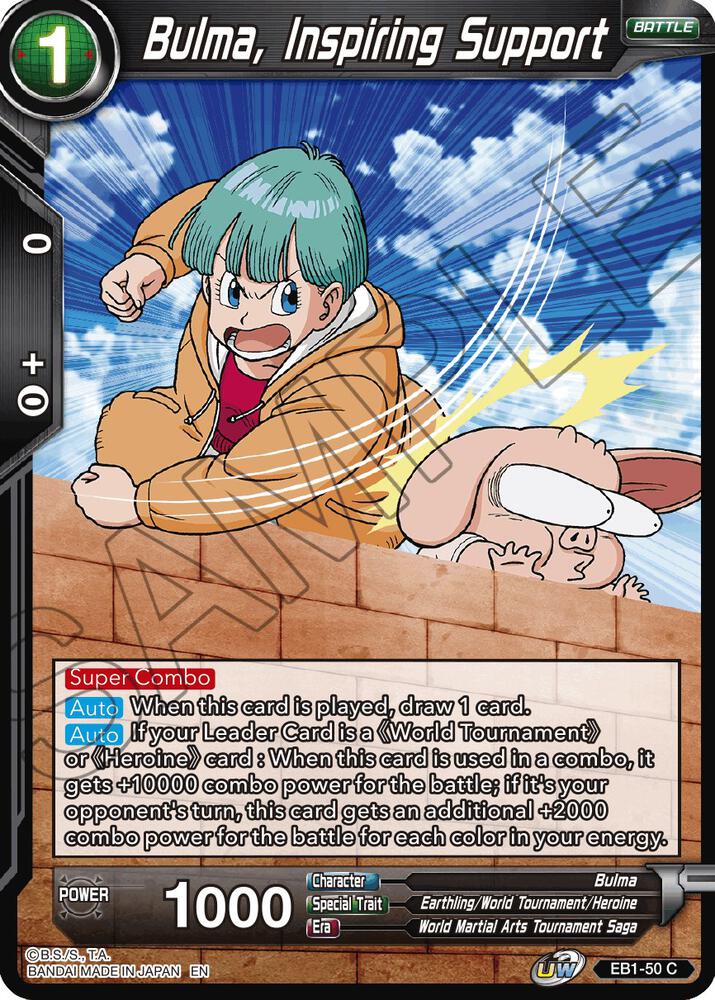 Bulma Inspiring Support EB1-50 Battle Evolution Booster Dragonball Super card