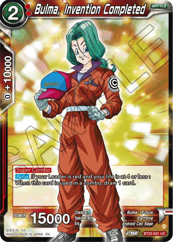 Bulma Invention Completed Foil BT23-021 Perfect Combination Dragonball Super card