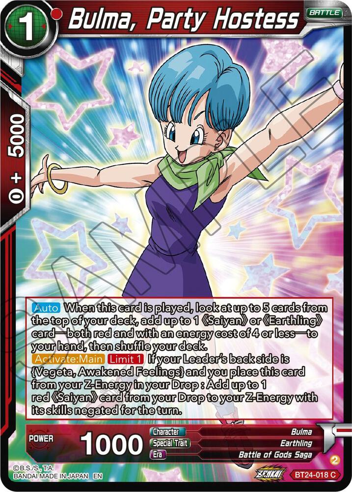 Bulma Party Hostess BT24-018 Beyond Generations Dragonball Super card