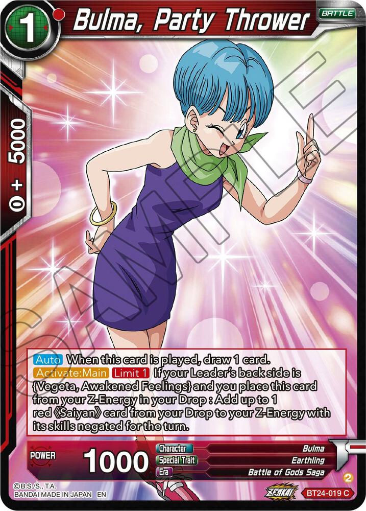 Bulma Party Thrower Foil BT24-019 Beyond Generations Dragonball Super card