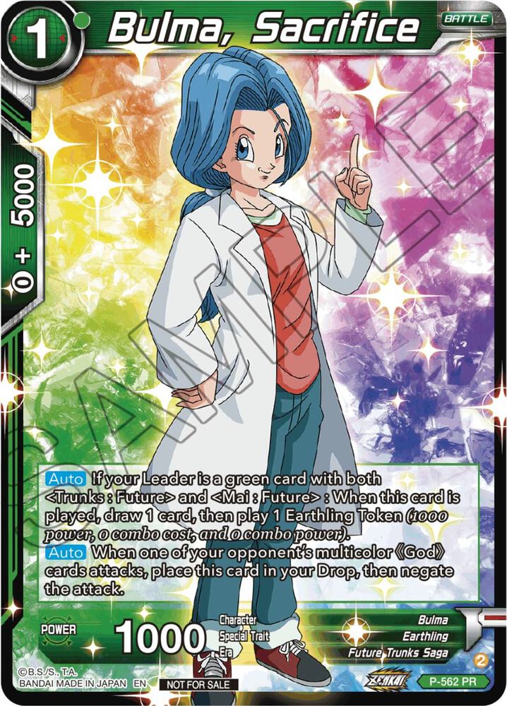 Bulma Sacrifice Zenkai Series Tournament Pack Vol6 P-562 Tournament Promotion Cards Dragonball Super card