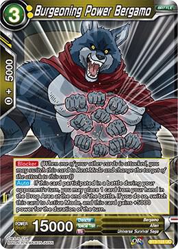 Burgeoning Power Bergamo Foil BT3-103 Cross Worlds Dragonball Super card