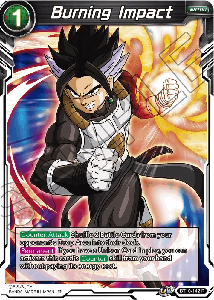 Burning Impact Foil BT10-142 Rise of the Unison Warrior Dragonball Super card