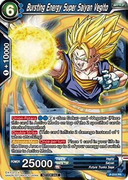 Bursting Energy Super Saiyan Vegito Foil Version P-014 Promotion Cards Dragonball Super card