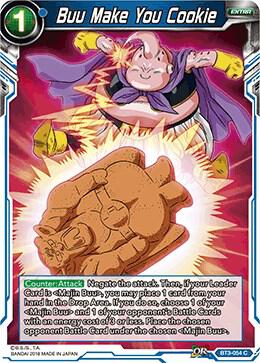 Buu Make You Cookie Foil BT3-054 Cross Worlds Dragonball Super card