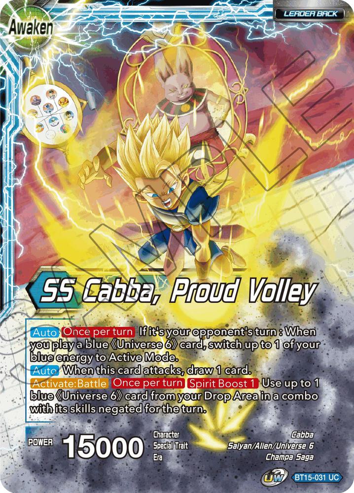 Cabba SS Cabba Proud Volley BT15-031 Saiyan Showdown Dragonball Super card