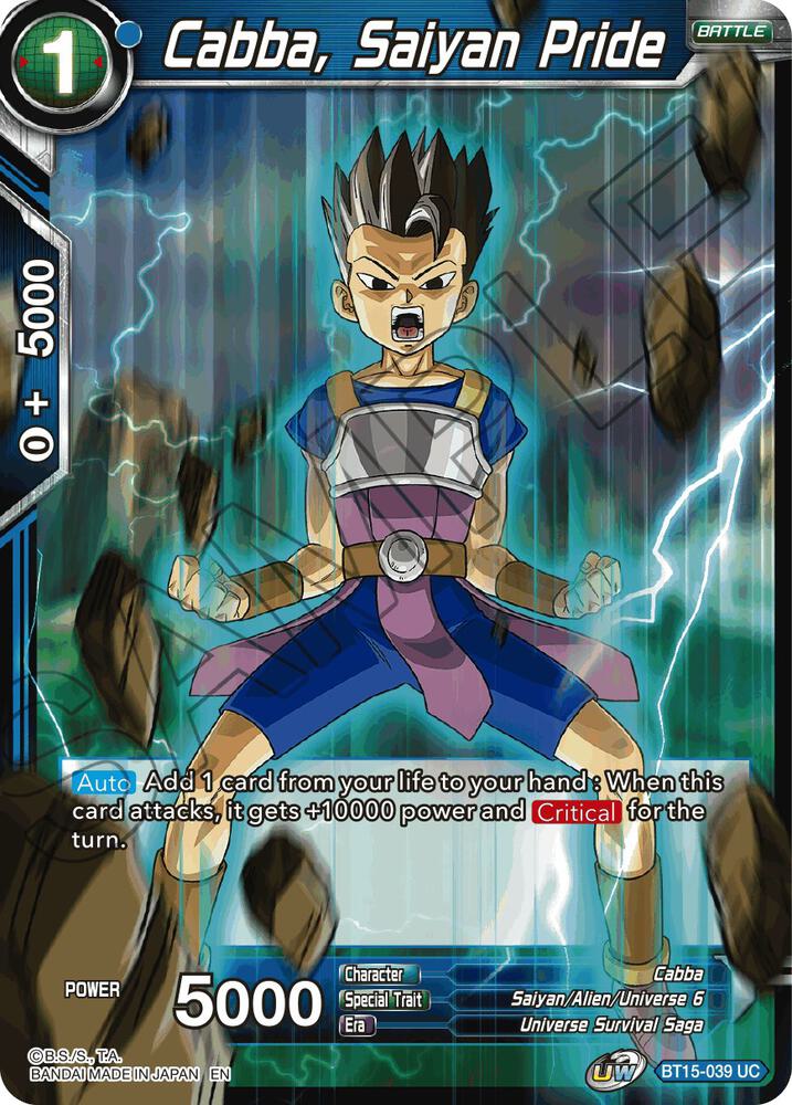 Cabba Saiyan Pride BT15-039 Saiyan Showdown Dragonball Super card