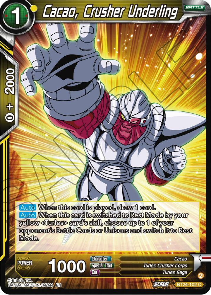 Cacao Crusher Underling BT24-102 Beyond Generations Dragonball Super card
