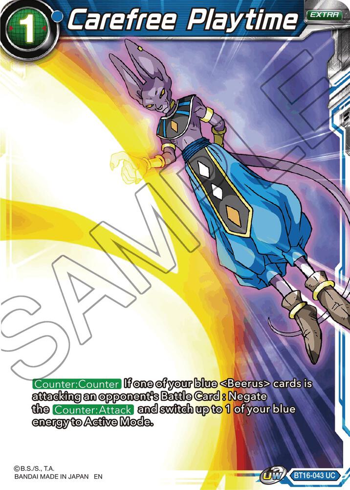 Carefree Playtime BT16-043 Realm of the Gods Dragonball Super card