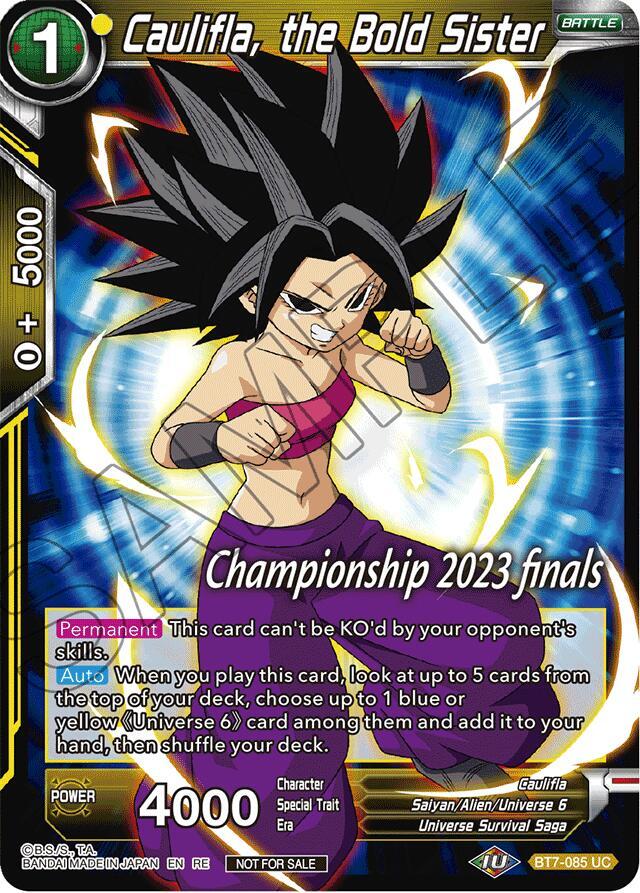 Caulifla the Bold Sister 2023 Championship Finals Celebration Pack BT7-085 Tournament Promotion Cards Dragonball Super card
