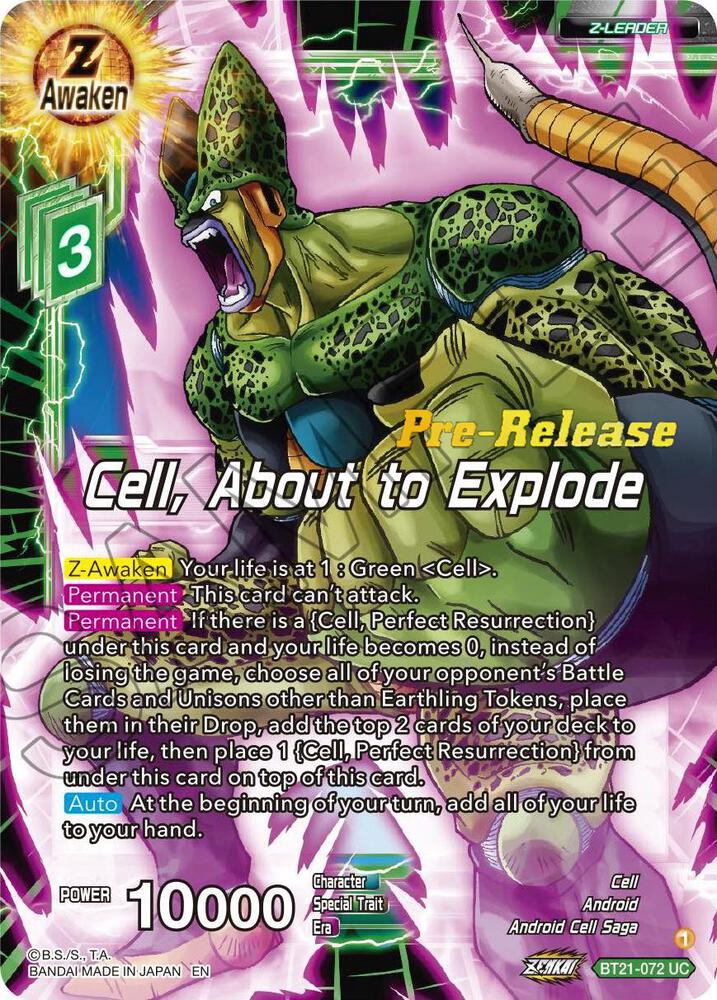 Cell About to Explode BT21-072 Wild Resurgence Pre-Release Cards Dragonball Super card
