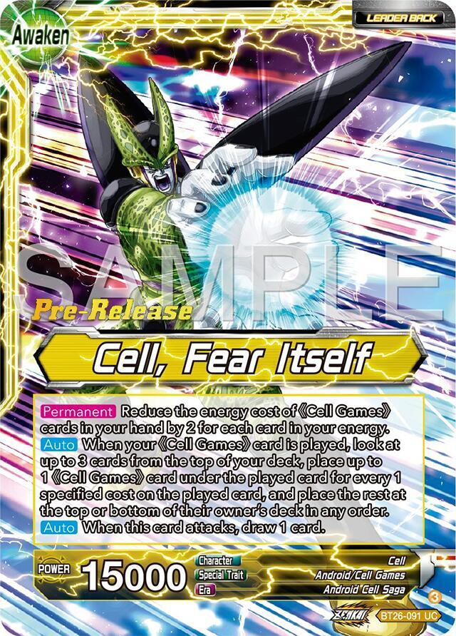 Cell Cell Fear Itself BT26-091 Ultimate Advent Pre-Release Cards Dragonball Super card