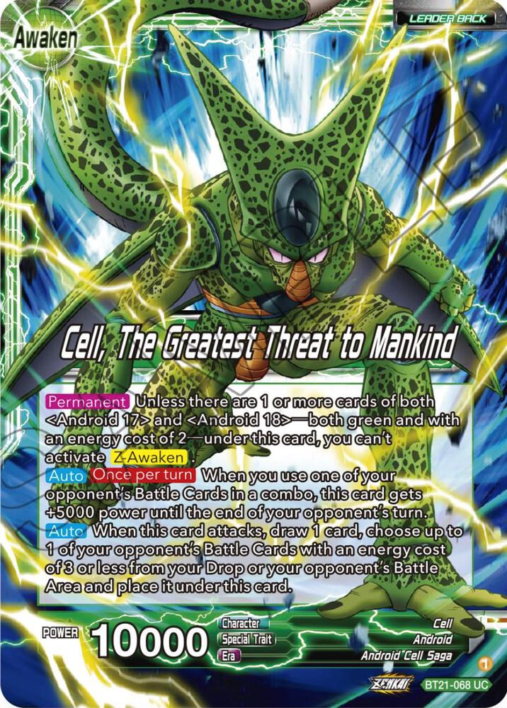 Cell Cell The Greatest Threat to Mankind BT21-068 Wild Resurgence Dragonball Super card