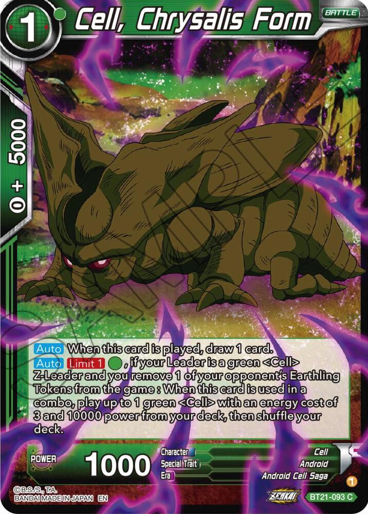 Cell Chrysalis Form BT21-093 Wild Resurgence Dragonball Super card