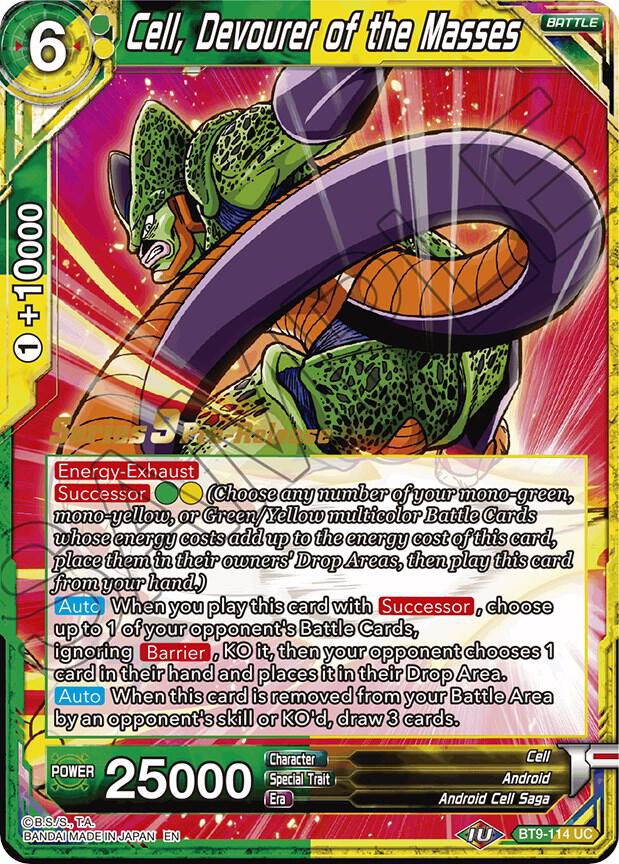 Cell Devourer of the Masses BT9-114 Universal Onslaught Pre-Release Cards Dragonball Super card