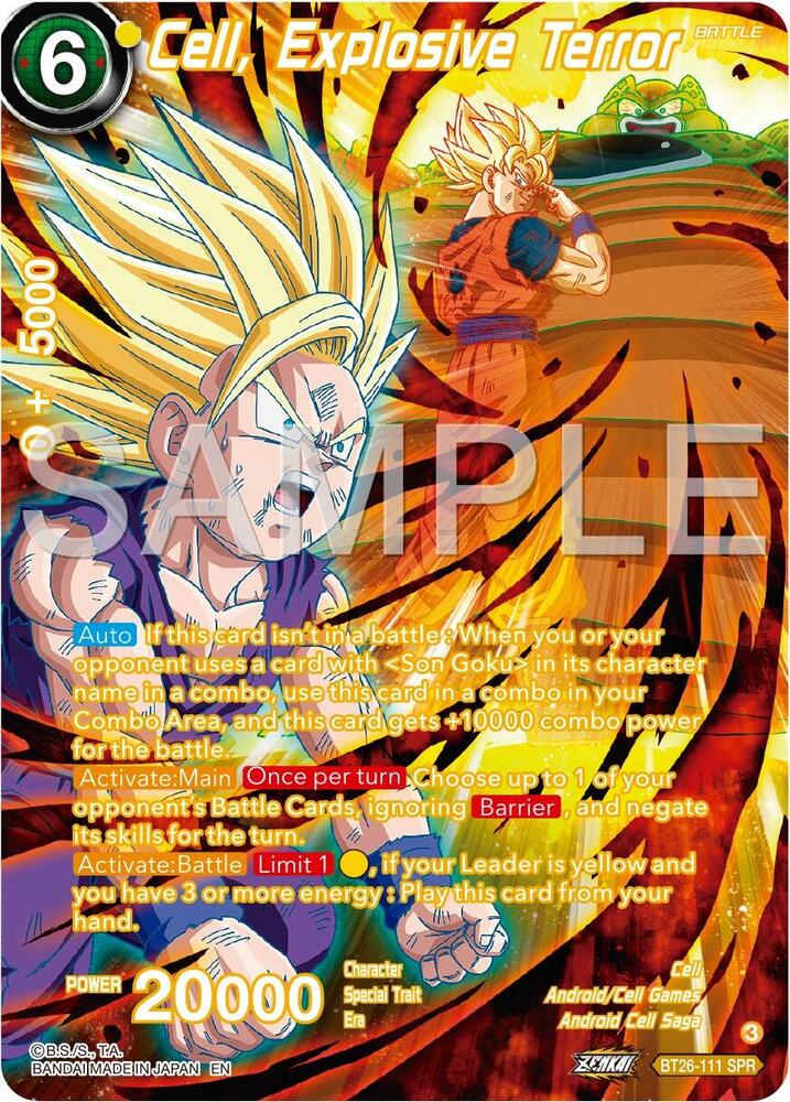 Cell Explosive Terror SPR BT26-111 Ultimate Advent Dragonball Super card