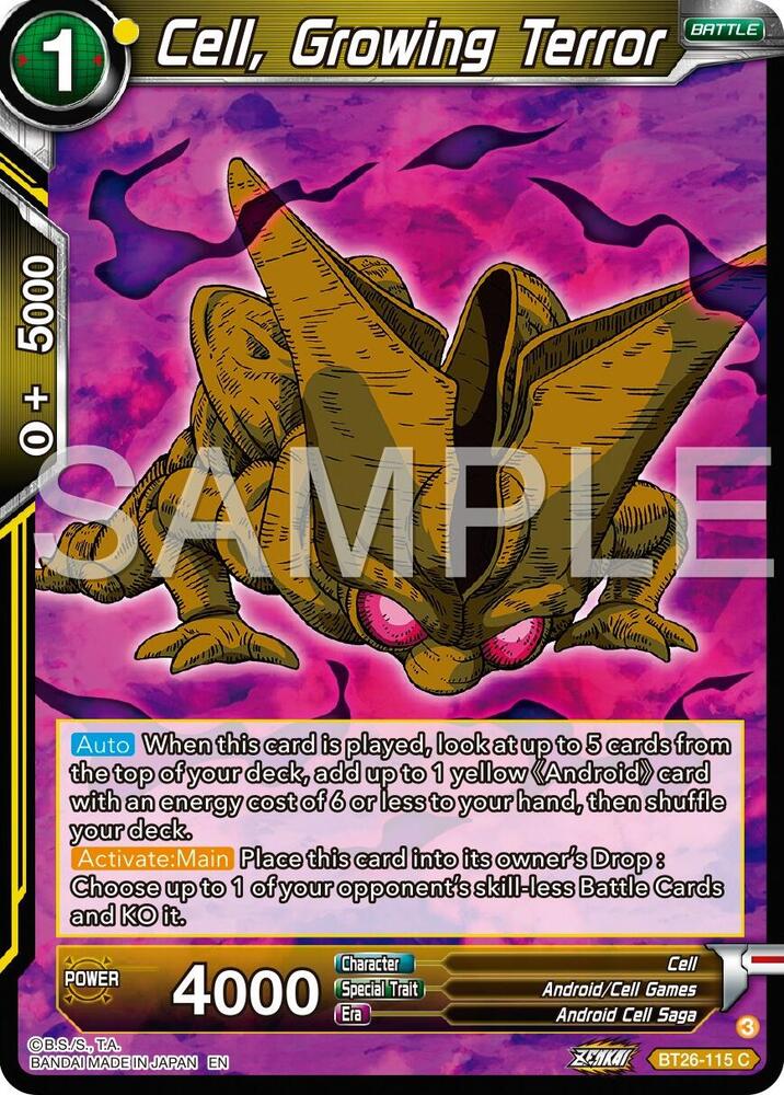 Cell Growing Terror BT26-115 Ultimate Advent Dragonball Super card