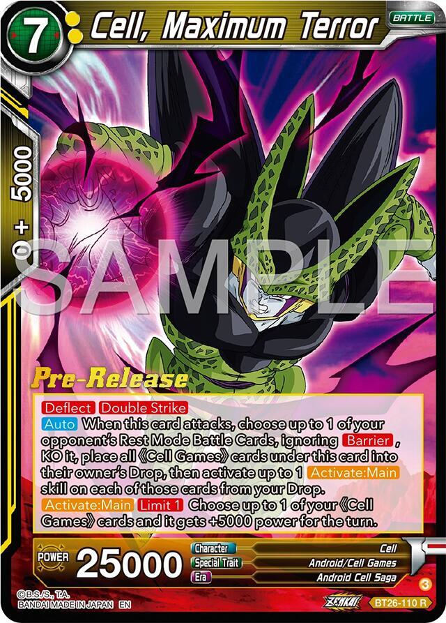 Cell Maximum Terror BT26-110 Ultimate Advent Pre-Release Cards Dragonball Super card