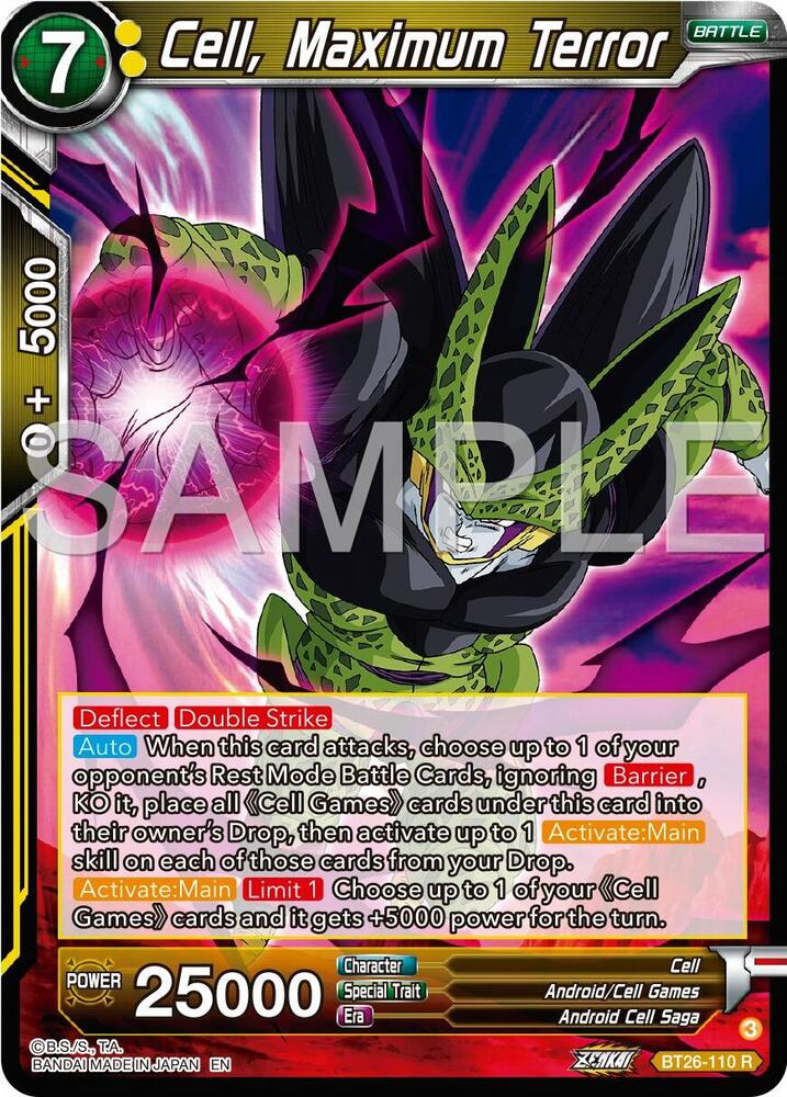 Cell Maximum Terror BT26-110 Ultimate Advent Dragonball Super card