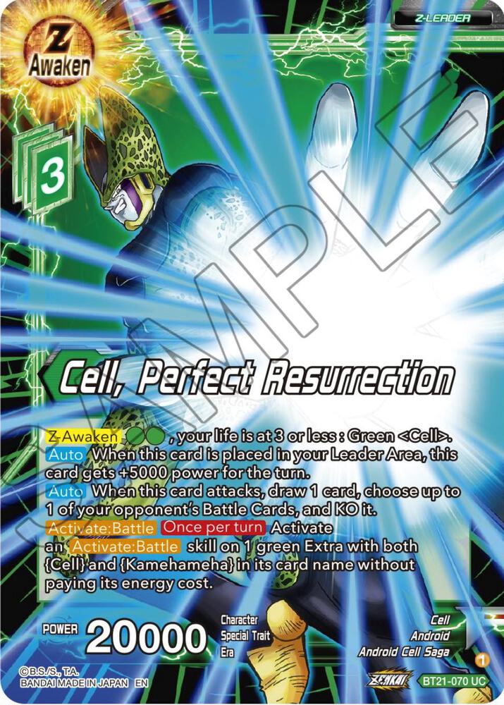 Cell Perfect Resurrection Foil BT21-070 Wild Resurgence Dragonball Super card