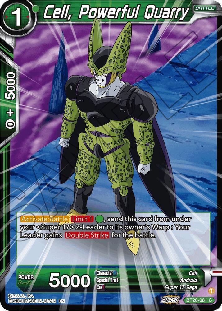 Cell Powerful Quarry Foil BT20-081 Power Absorbed Dragonball Super card
