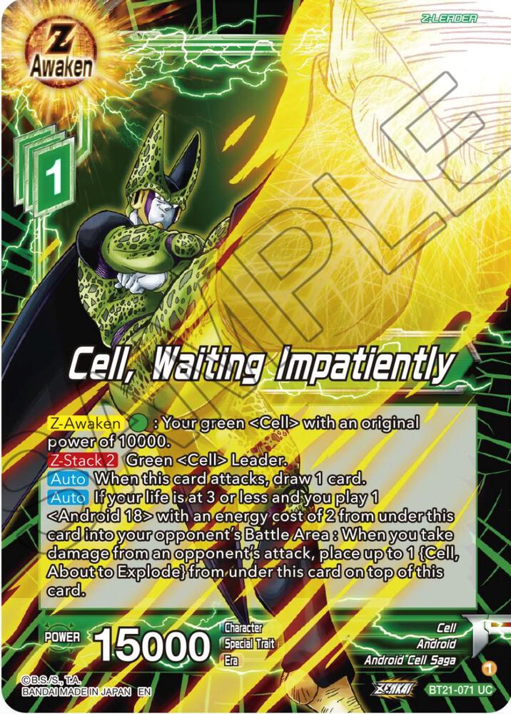 Cell Waiting Impatiently Foil BT21-071 Wild Resurgence Dragonball Super card