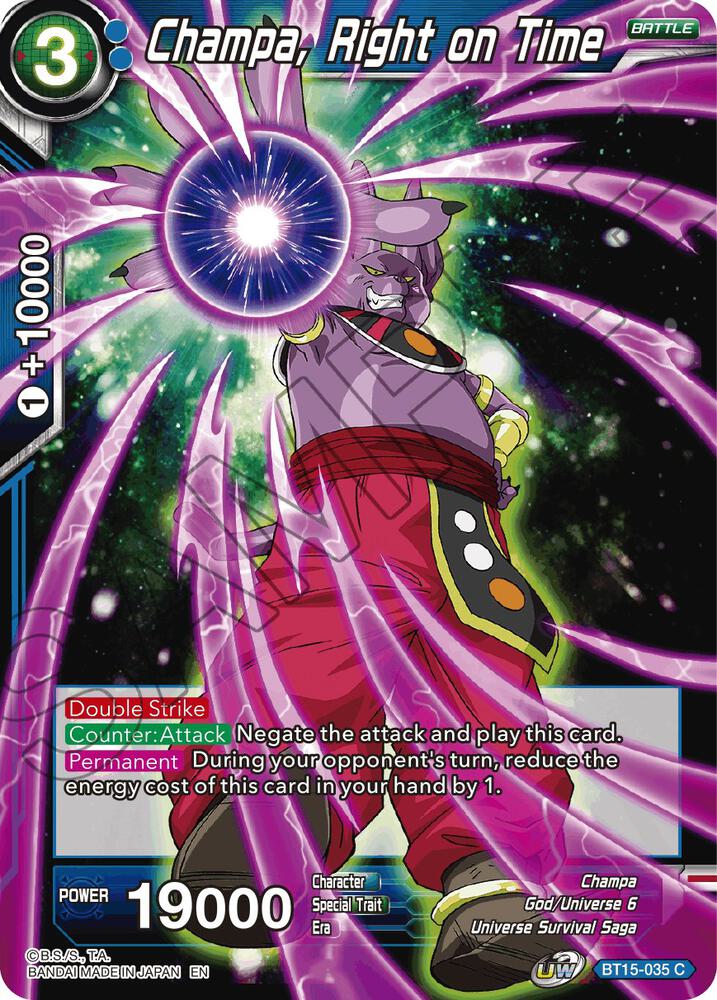Champa Right on Time BT15-035 Saiyan Showdown Dragonball Super card
