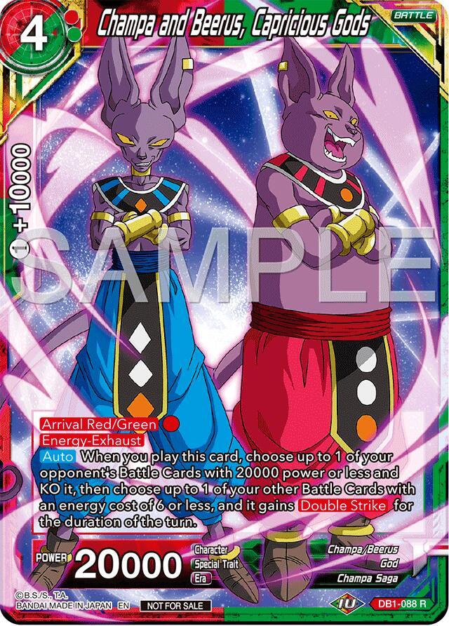 Champa and Beerus Capricious Gods Championship 2024 Finals Pack DB1-088 Tournament Promotion Cards Dragonball Super card