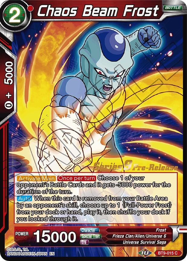 Chaos Beam Frost BT9-015 Universal Onslaught Pre-Release Cards Dragonball Super card
