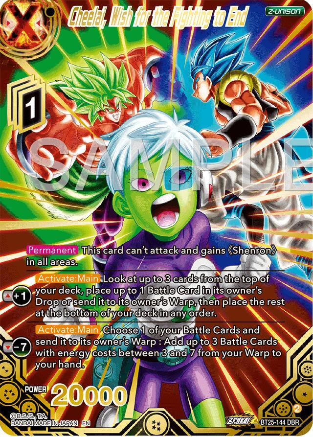 Cheelai Wish for the Fighting to End DBR BT25-144 Legend of the Dragon Balls Dragonball Super card