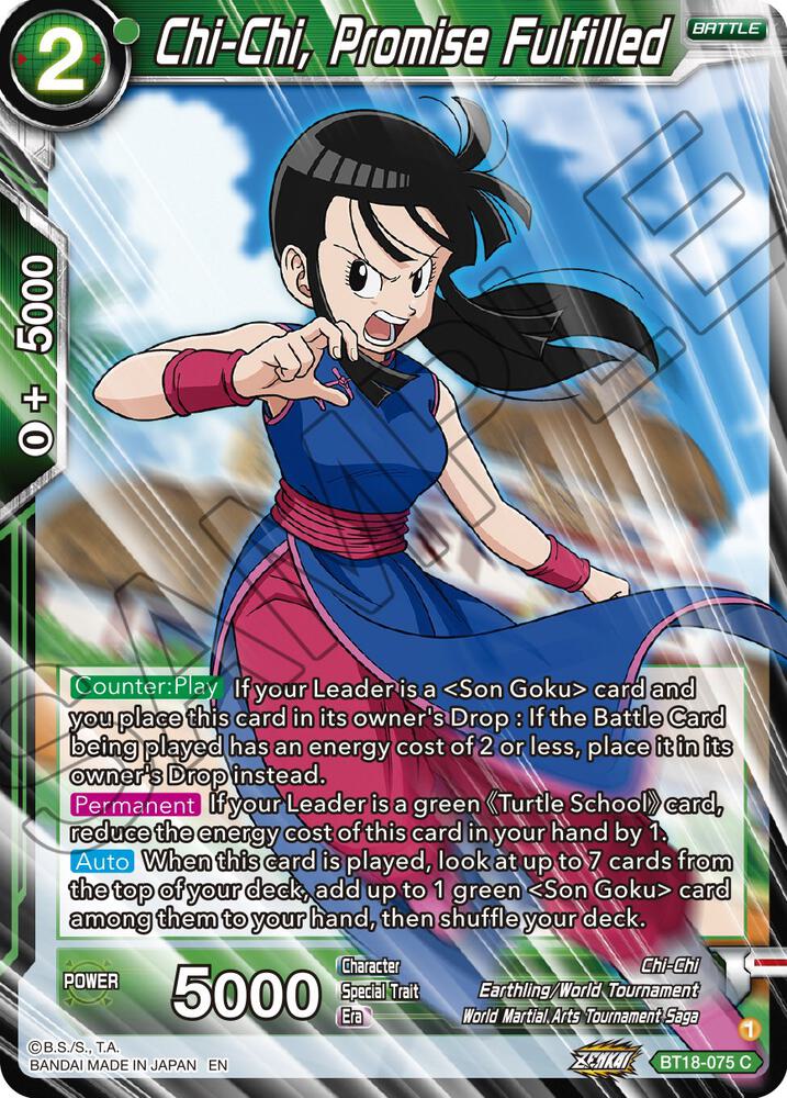Chi Chi Promise Fulfilled Foil BT18-075 Dawn of the Z-Legends Dragonball Super card