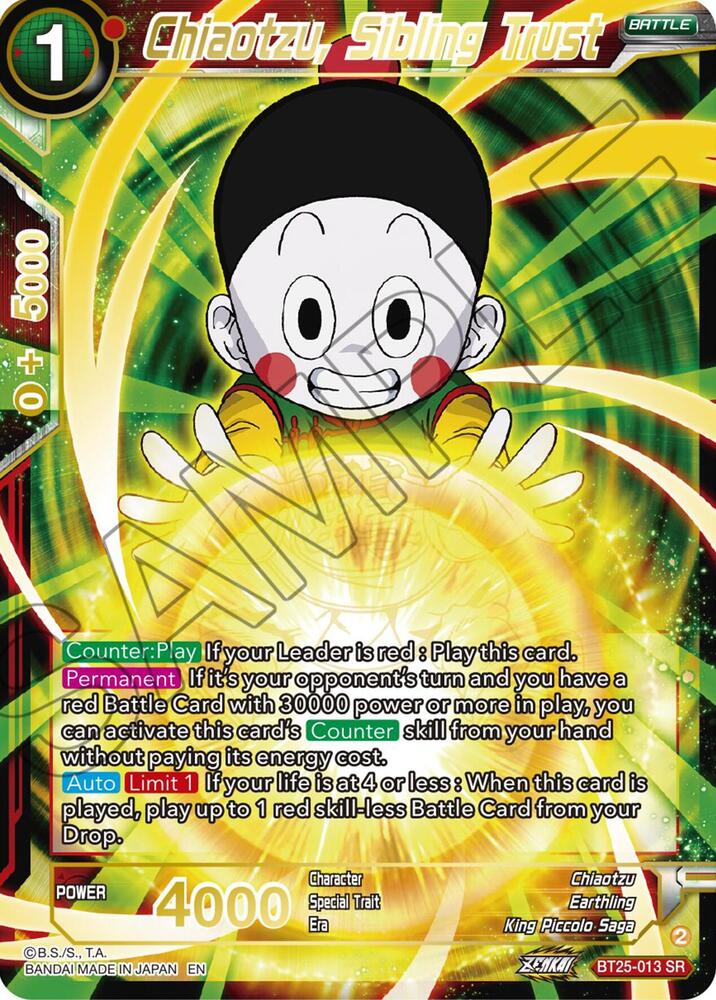 Chiaotzu Sibling Trust BT25-013 Legend of the Dragon Balls Dragonball Super card
