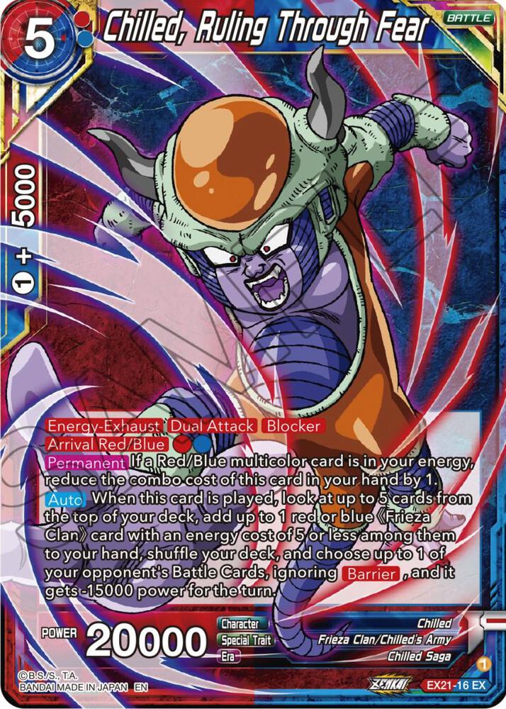 Chilled Ruling Through Fear Foil EX21-16 5th Anniversary Set Dragonball Super card
