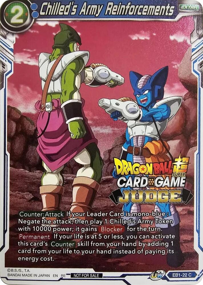 Chilleds Army Reinforcements Judge Pack Vol11 EB1-22 Tournament Promotion Cards Dragonball Super card