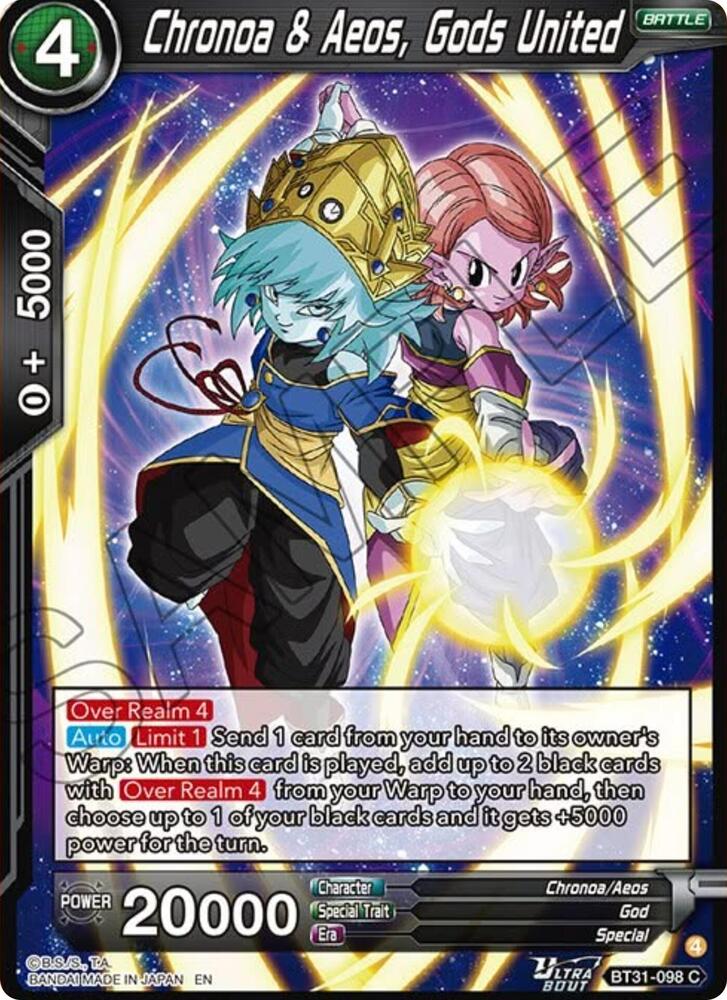 Chronoa and Aeos Gods United BT31-098 Impact Beyond Dimensions Dragonball Super card