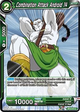Combination Attack Android 14 BT3-072 Cross Worlds Dragonball Super card