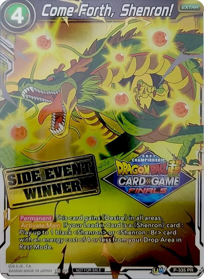 Come Forth Shenron Championship 2021 Vault Set Side Event Winner P-335 Promotion Cards Dragonball Super card