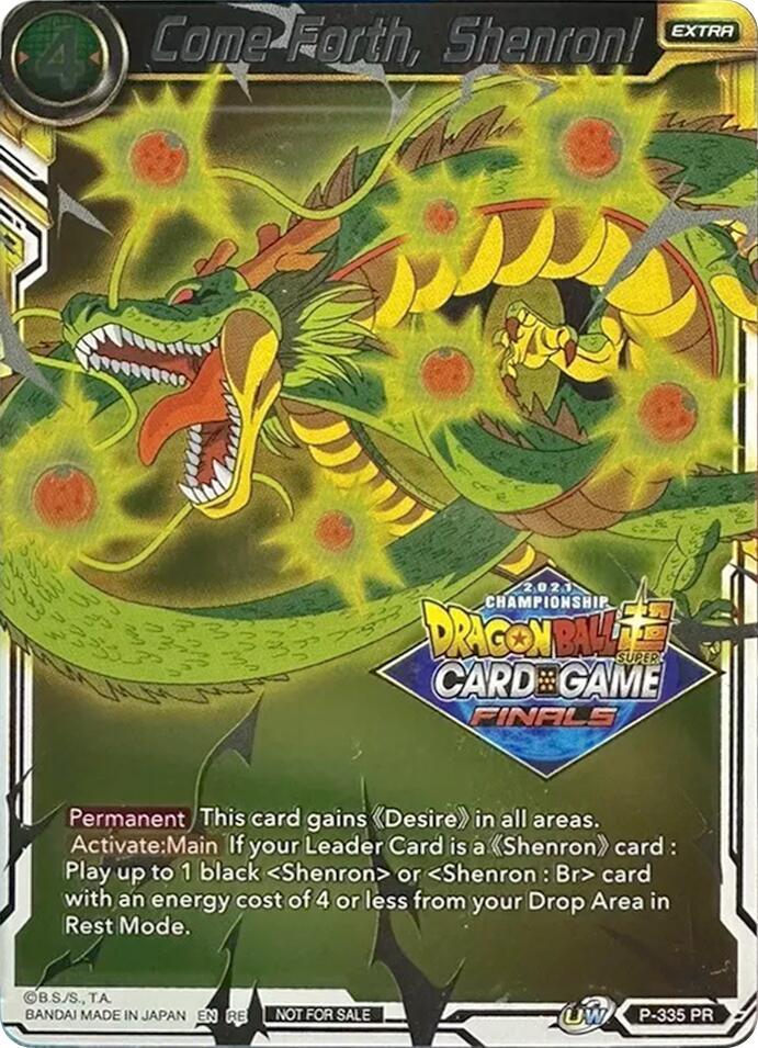 Come Forth Shenron Championship Pack 2021 Vault Set P-335 Promotion Cards Dragonball Super card