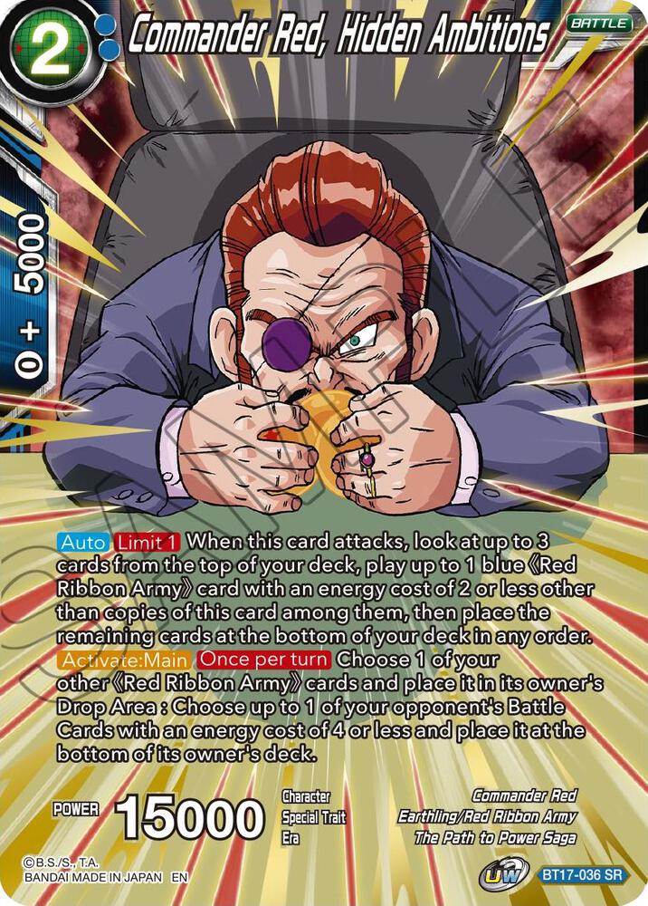 Commander Red Hidden Ambitions BT17-036 Ultimate Squad Dragonball Super card