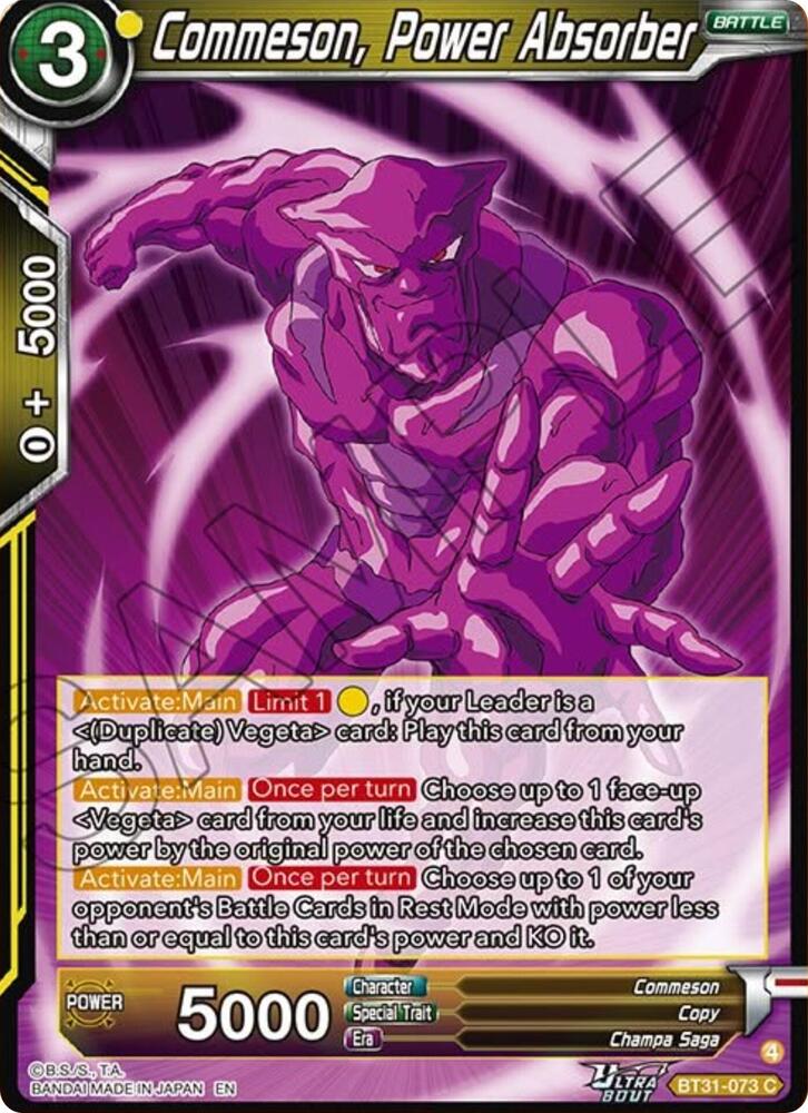 Commeson Power Absorber BT31-073 Impact Beyond Dimensions Dragonball Super card